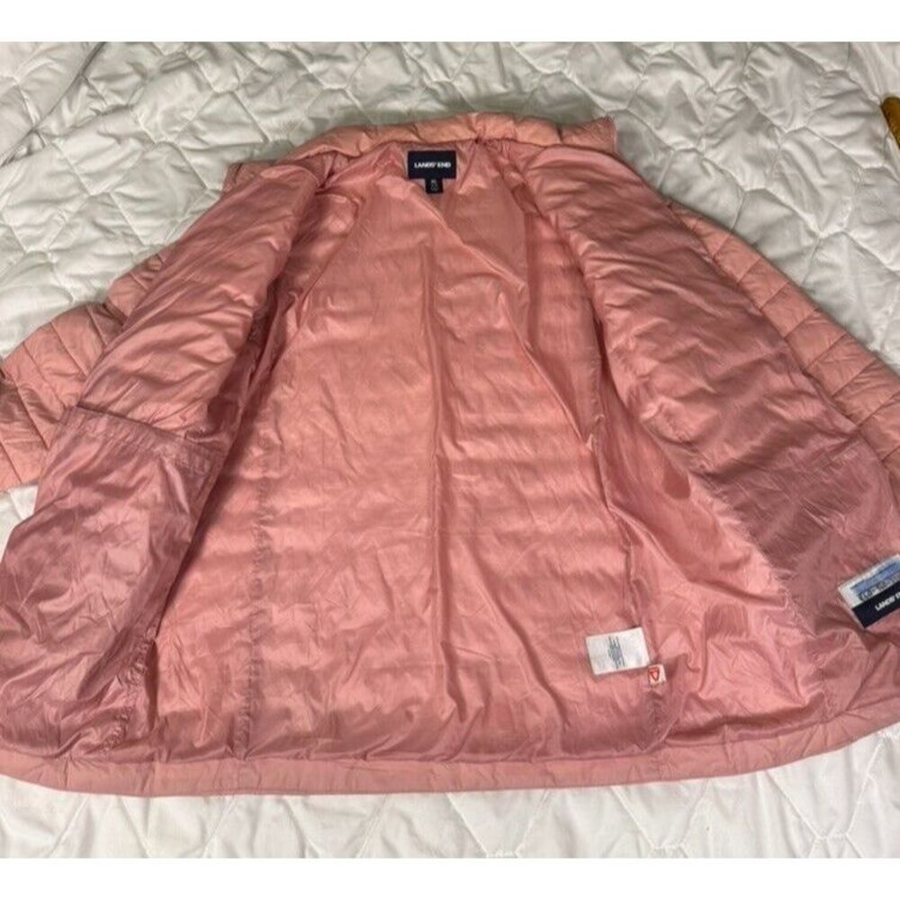 Lands‎ End Primaloft Quilted Jacket Women's Pink Full Zip RUNNING MED OR SM - Picture 8 of 9